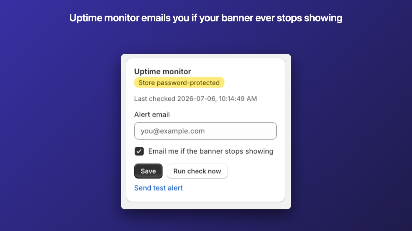 Uptime monitor that emails you if the banner stops showing